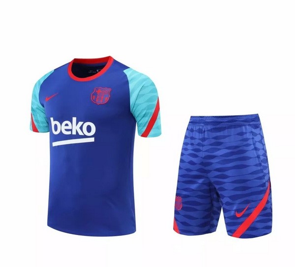 Trainingsshirt Barcelona Komplett Set 2021-22 Blau Fussballtrikots Günstig